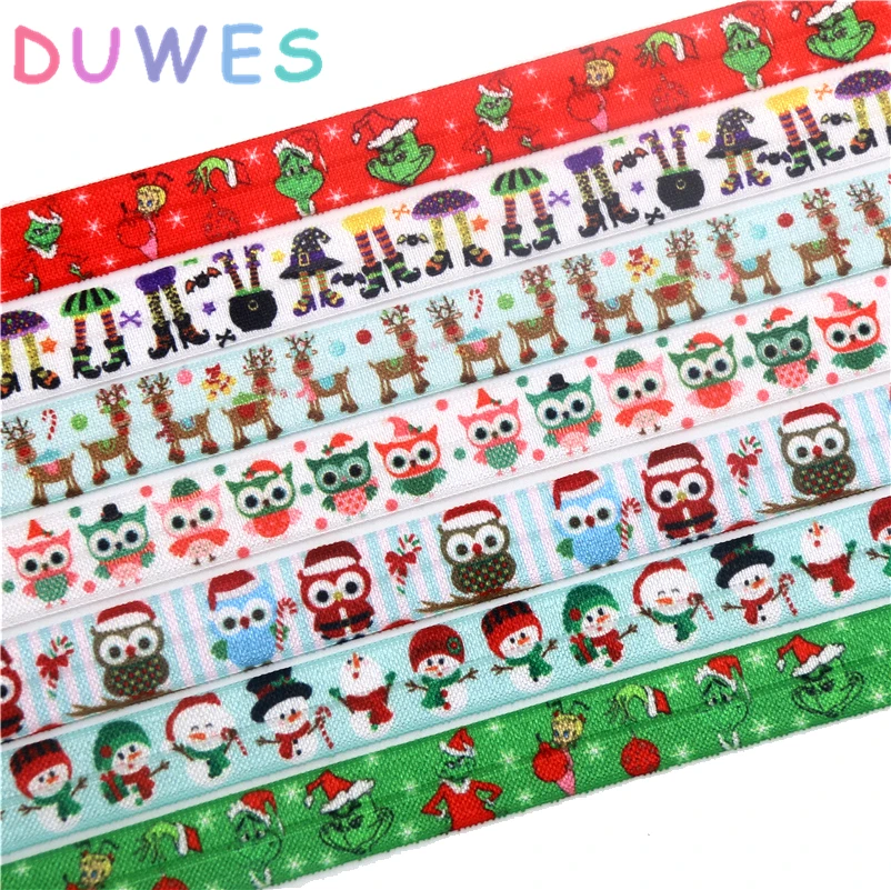 DUWES 5/8'' 50yards owl halloween deer printed Fold Elastic FOE stretch ribbon hairbow headwear headband DIY OEM D1003
DUWES 5/8'' 50yards owl halloween deer printed Fold Elastic FOE stretch ribbon hairbow headwear headband DIY OEM D1003