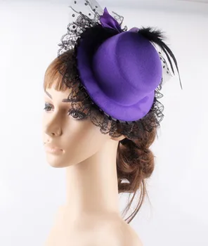 Lady Mini Feather Rose purple Top Hats Cap Lace Fascinator Hair Clip Costume Hair Band bow Accessories party fascinators bases
Lady Mini Feather Rose purple Top Hats Cap Lace Fascinator Hair Clip Costume Hair Band bow Accessories party fascinators bases
