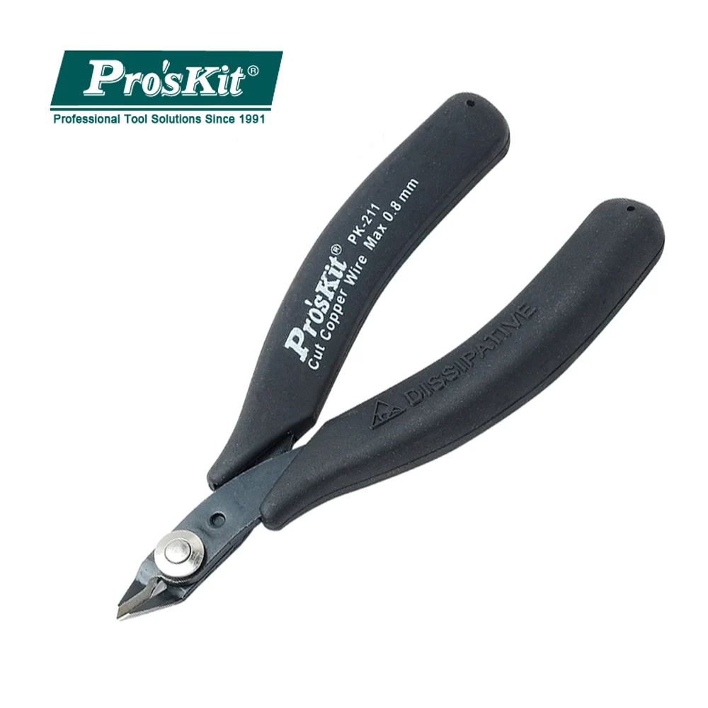 Pro'sKit 1PK-211 Anti-Static Precision Electronic Pliers Diagonal Cutting Pliers Cut Micro Nipper For Electronic Cable Cutting
Pro'sKit 1PK-211 Anti-Static Precision Electronic Pliers Diagonal Cutting Pliers Cut Micro Nipper For Electronic Cable Cutting