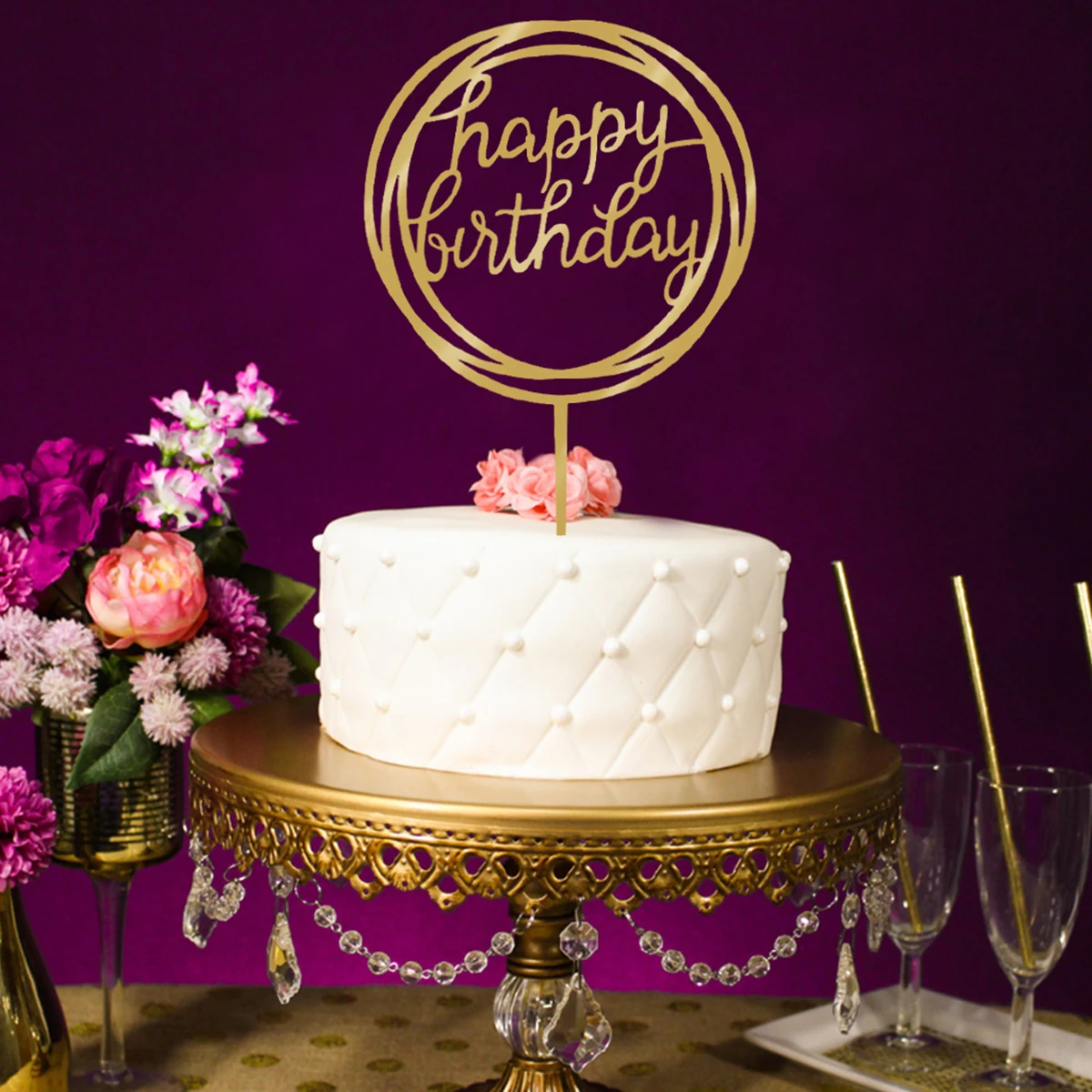 topper cake decoration for weeding party happy birthday cake