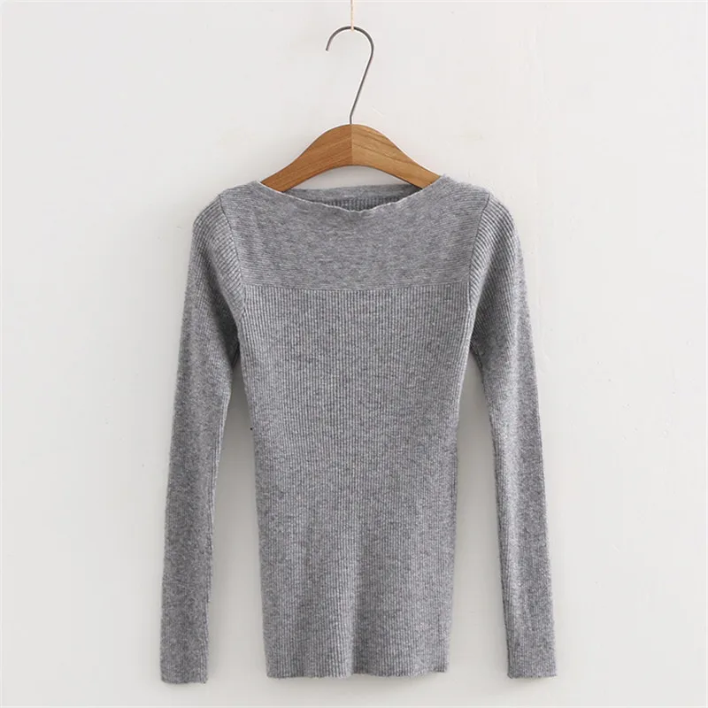 spring new Slim wild solid color collar sweater women, warm thin section was thin head shirt sweater women
spring new Slim wild solid color collar sweater women, warm thin section was thin head shirt sweater women