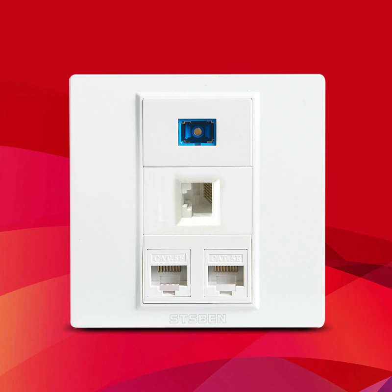 3 port CAT6 RJ45 Ethernet Module and 1 port Fiber SC Optical Interface Socket 86 Type Wall Panel Sockets White Weak Panel
3 port CAT6 RJ45 Ethernet Module and 1 port Fiber SC Optical Interface Socket 86 Type Wall Panel Sockets White Weak Panel
