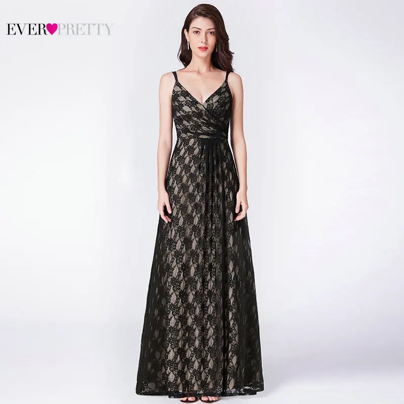 Black Evening Dresses Ever Pretty EP07430BK Elegant A Line Spaghetti Straps V Neck Long Lace Formal Party Gowns Vestido Longos
Black Evening Dresses Ever Pretty EP07430BK Elegant A Line Spaghetti Straps V Neck Long Lace Formal Party Gowns Vestido Longos