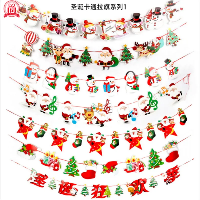 3M Christmas Hanging Bunting Cartoon Pull Flags Christmas Party Layout Hanging Banners 1PC
3M Christmas Hanging Bunting Cartoon Pull Flags Christmas Party Layout Hanging Banners 1PC
