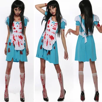 Zombie Cosplay Women Costumer Dress Sexy Blue and White Splicing High Quality Outfit
Zombie Cosplay Women Costumer Dress Sexy Blue and White Splicing High Quality Outfit