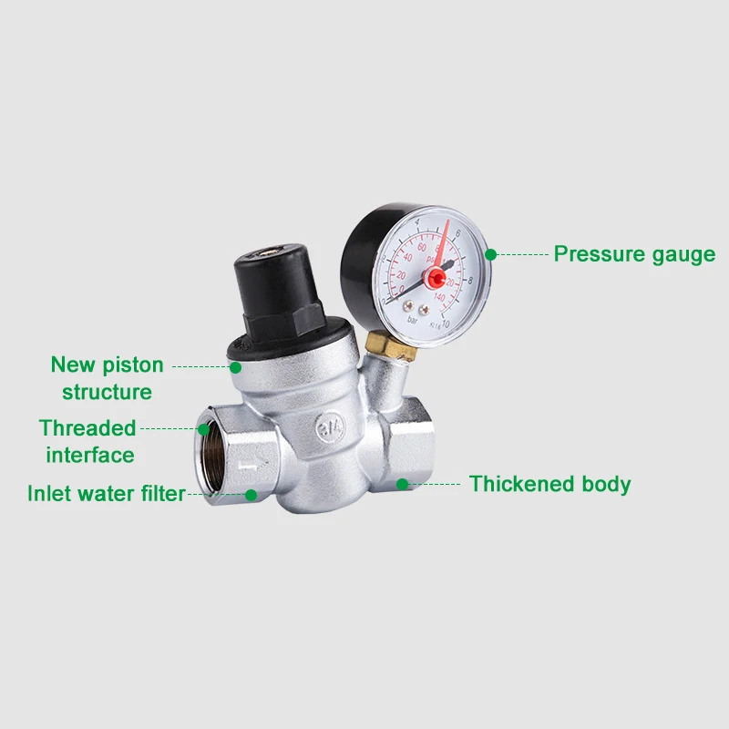Water Pressure Reducing Valve with Gauge Regulating Reducing Valve QJ888