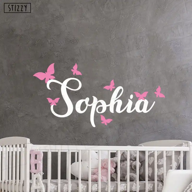 Stizzy Calcomania De Pared Para Ninos Mariposas Nombre