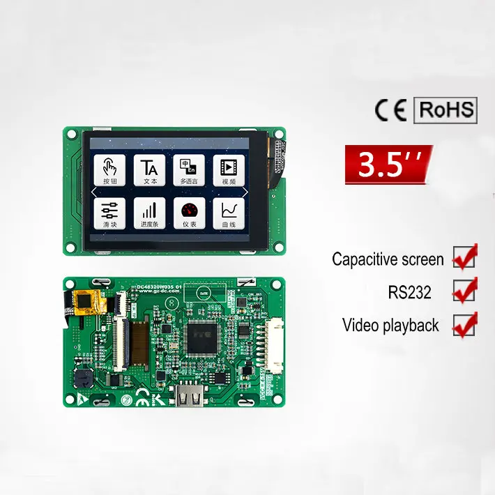 3.5-inch Serial Screen IoT Capacitive Touch Screen 480*320 Configuration / Video / Lua Script / U Disk
3.5-inch Serial Screen IoT Capacitive Touch Screen 480*320 Configuration / Video / Lua Script / U Disk