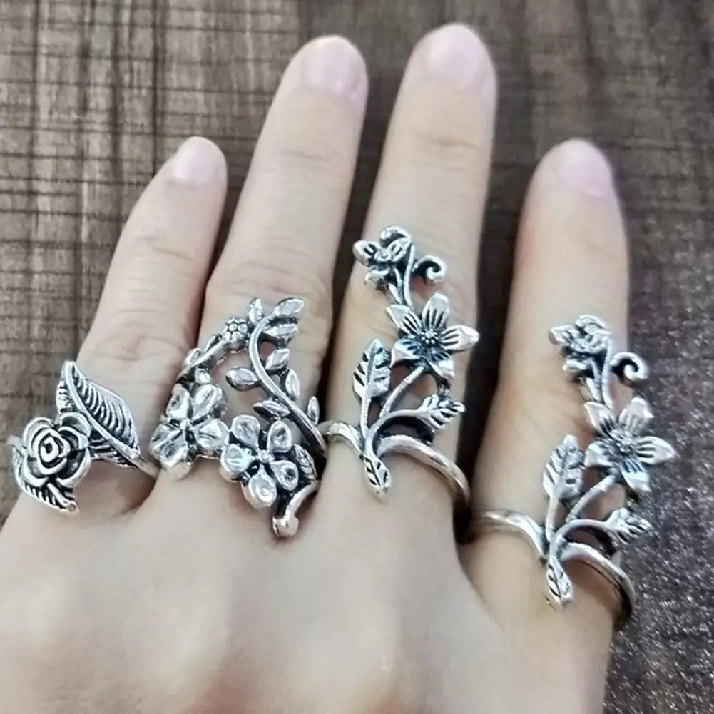 4Pcs/Set Retro Women Hollow Flower Knuckle Rings Set Stacking Midi Joint Band valentine's GIFT
4Pcs/Set Retro Women Hollow Flower Knuckle Rings Set Stacking Midi Joint Band valentine's GIFT