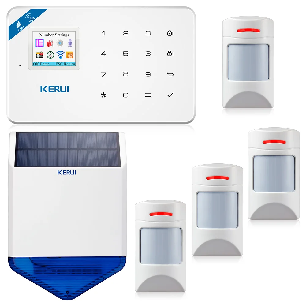 KERUI W18 433MHz 4 Language Security Alarm System Wireless 1.7-inch IOS/Android APP Control Wifi GSM with Solar wireless siren
KERUI W18 433MHz 4 Language Security Alarm System Wireless 1.7-inch IOS/Android APP Control Wifi GSM with Solar wireless siren