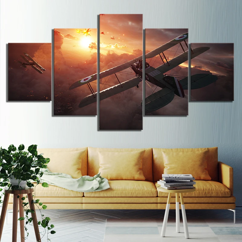 Canvas Paintings Home Decor Modular 5 Panel Battlefield Planes Game Scene Pictures Modern Printed Poster Living Room Wall Art
Canvas Paintings Home Decor Modular 5 Panel Battlefield Planes Game Scene Pictures Modern Printed Poster Living Room Wall Art