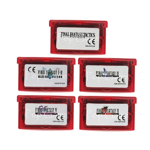 Final Fantasy 1-2 4 5 6 Tractics Transport Red Shell EUR Version Video Game Cartridge Console Card for 32 Bit Handheld Player
Final Fantasy 1-2 4 5 6 Tractics Transport Red Shell EUR Version Video Game Cartridge Console Card for 32 Bit Handheld Player