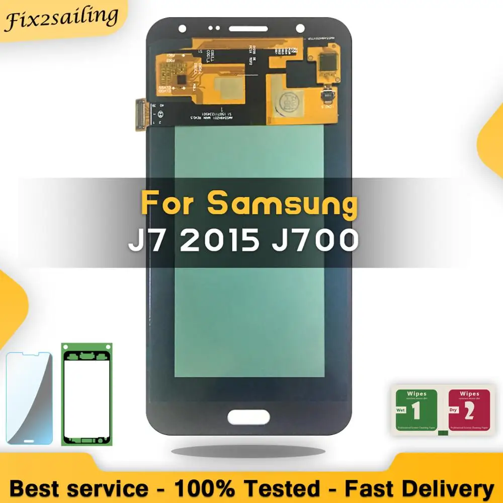 Super AMOLED LCD For Samsung Galaxy J7 2015 J700 J700F J700H J700M Display Touch Screen Digitizer Assembly Replacement | Мобильные