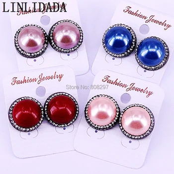 5Pair Crystal Rhinestone Paved Mix Color Natural Shell Round Stud Earrings Jewelry For Women
5Pair Crystal Rhinestone Paved Mix Color Natural Shell Round Stud Earrings Jewelry For Women