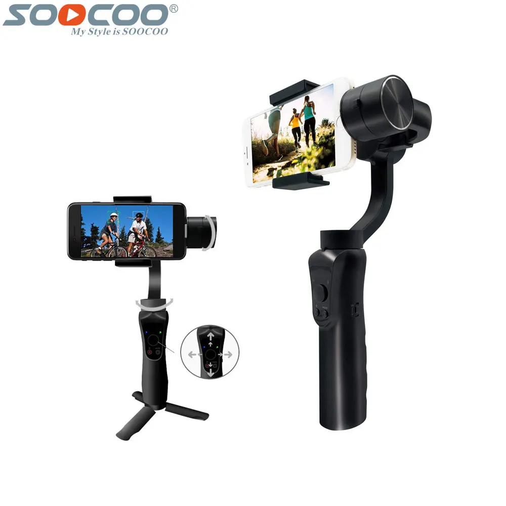 SOOCOO Handheld Gimbal Stabilizer 3 Axis Object Tracking Focus Pull for Samsung iPhone Xiaomi Smartphone For Sport Action Camera
SOOCOO Handheld Gimbal Stabilizer 3 Axis Object Tracking Focus Pull for Samsung iPhone Xiaomi Smartphone For Sport Action Camera