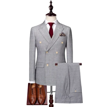 Gray Mens Double Breasted Suit Jackets with Vests and Pants Business Party Male Suit 3 Piece Sets
Gray Mens Double Breasted Suit Jackets with Vests and Pants Business Party Male Suit 3 Piece Sets