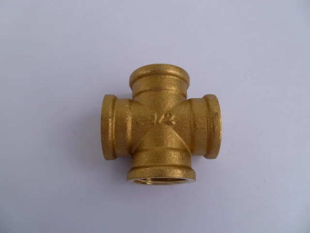 

Vidric Thickened copper cross 4 points DN15 inner wire joint copper fitting internal thread cross four-way pipe fittings