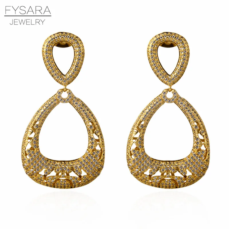 FYSARA Luxury Big Circles AAA Austrian Crystals Drop Earrings Fashion White Gold Color Zircon Earrings For Women Arabian Jewelry
FYSARA Luxury Big Circles AAA Austrian Crystals Drop Earrings Fashion White Gold Color Zircon Earrings For Women Arabian Jewelry