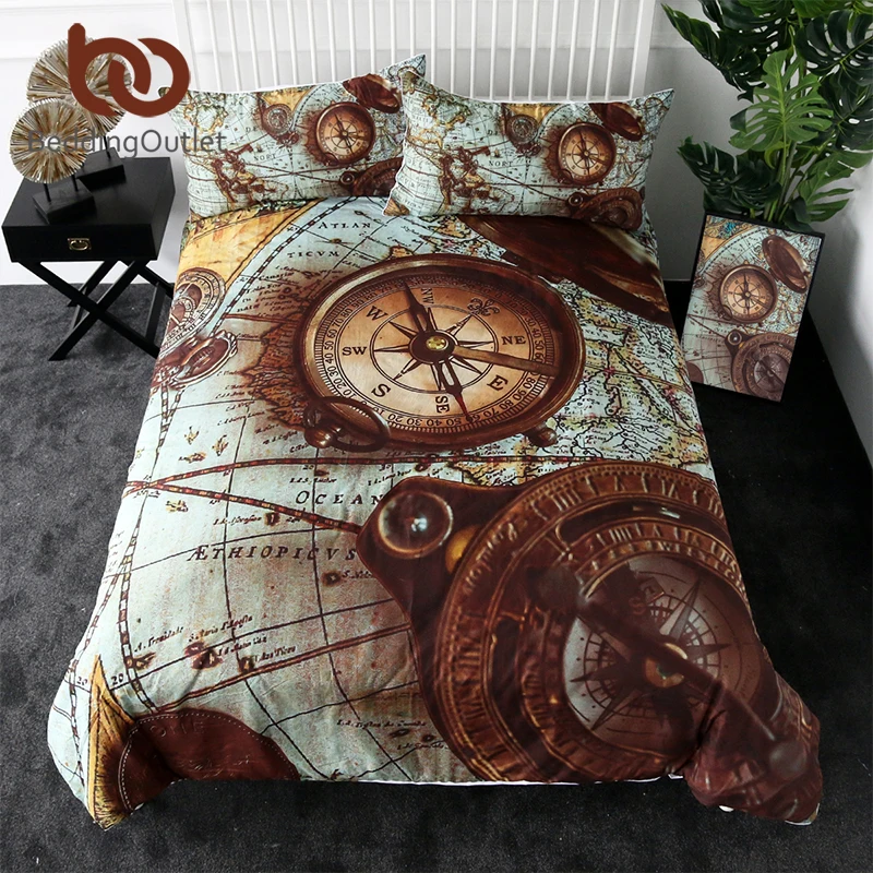 BeddingOutlet Compass Bedding Set World Map 3D Print Duvet Cover Retro Style Home Textiles for Adult Blue Brown Bedclothes 3pcs
BeddingOutlet Compass Bedding Set World Map 3D Print Duvet Cover Retro Style Home Textiles for Adult Blue Brown Bedclothes 3pcs