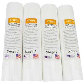 ATWFS 4X10" PPF Water Purifier Filter 4 pcs Sediment Water Filter Cartrudge Aquarium Pre-filters Reverse Osmosis 5 micron
ATWFS 4X10" PPF Water Purifier Filter 4 pcs Sediment Water Filter Cartrudge Aquarium Pre-filters Reverse Osmosis 5 micron