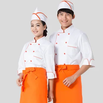 (10)Chef's summer with short sleeves after hutch hotel chef clothing overalls restaurant kitchen work clothes uniform
(10)Chef's summer with short sleeves after hutch hotel chef clothing overalls restaurant kitchen work clothes uniform