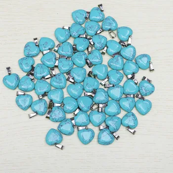 Charms High Quality Blue Turquois e Stone Love Heart Pendant 16mm for DIY Jewelry Making Earring Necklace Wholesale 50pcs/lot
Charms High Quality Blue Turquois e Stone Love Heart Pendant 16mm for DIY Jewelry Making Earring Necklace Wholesale 50pcs/lot