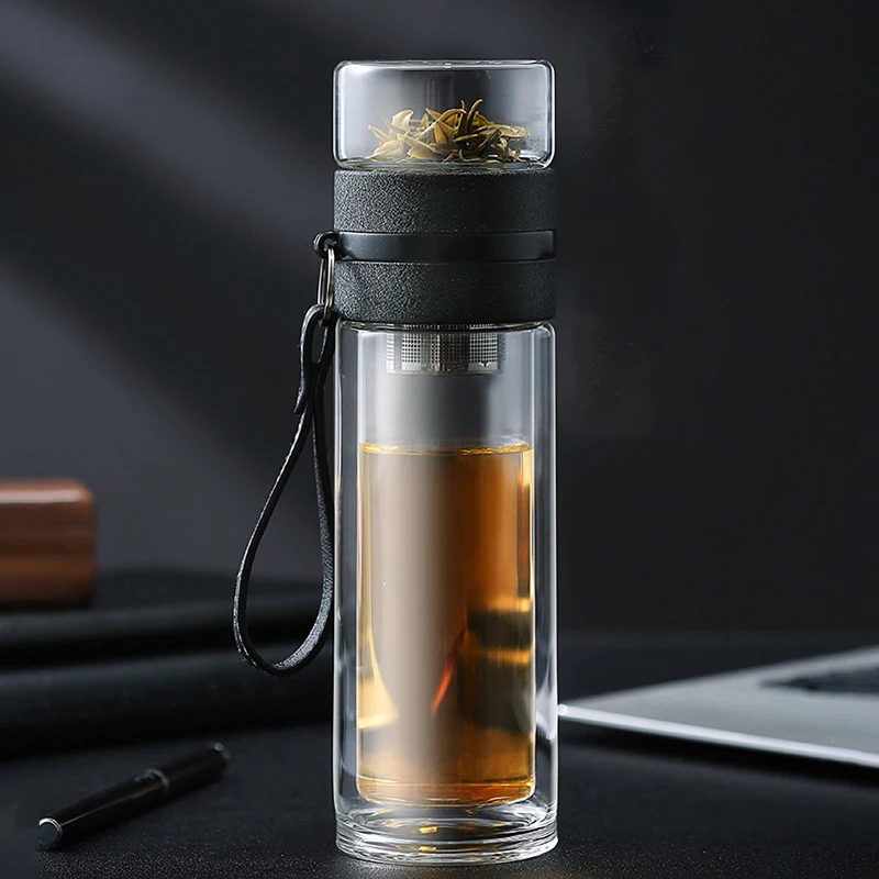 VA STUDIO 500ml Business Glass Water Bottles With Tea Infuser Brief Double Wall Glass Bottle Creative Portable Outdoor Bottle
VA STUDIO 500ml Business Glass Water Bottles With Tea Infuser Brief Double Wall Glass Bottle Creative Portable Outdoor Bottle