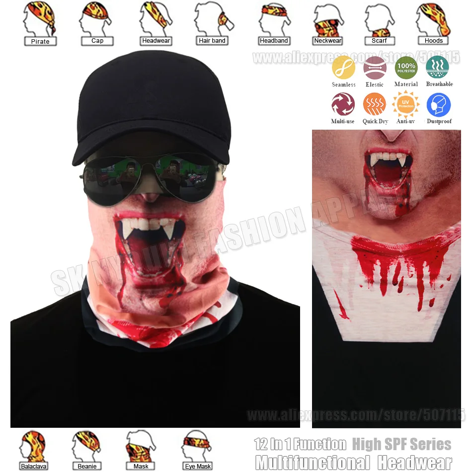 TRACKABLE SHIPPING Cosplay Bloodsucker Multi-Purpose Face Shield Mask Bandana Vampire Tube Scarf Multifunction Seamless Headwear
TRACKABLE SHIPPING Cosplay Bloodsucker Multi-Purpose Face Shield Mask Bandana Vampire Tube Scarf Multifunction Seamless Headwear