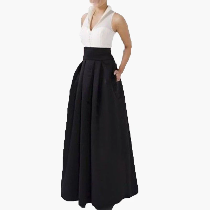 2016 High Quality Long Satin Women Skirts Graceful Black Pockets High Wide Waist Floor Length Evening Party Skirts Custom Made
2016 High Quality Long Satin Women Skirts Graceful Black Pockets High Wide Waist Floor Length Evening Party Skirts Custom Made