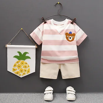 Summer Children Boy Girl Kids Clothes Strips Bear T-Shirt Shorts 2pcs/Sets Suit Set Child Toddler Cotton Clothing Baby Tracksuit
Summer Children Boy Girl Kids Clothes Strips Bear T-Shirt Shorts 2pcs/Sets Suit Set Child Toddler Cotton Clothing Baby Tracksuit