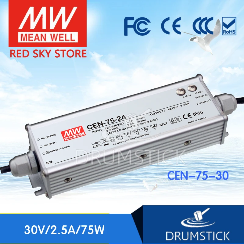 MEAN WELL CEN-75-30 30V 2.5A meanwell CEN-75 30V 75W Single Output LED Power Supply
MEAN WELL CEN-75-30 30V 2.5A meanwell CEN-75 30V 75W Single Output LED Power Supply