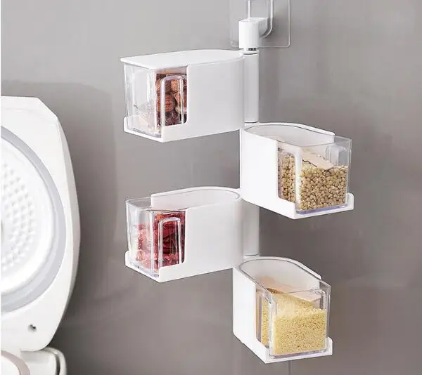1PC Multi-Tier Rotating Wall Mount Spice Rack Seasoning Storage Box Jars Organizer Condiment Containers Kitchen Tools OK 0624
1PC Multi-Tier Rotating Wall Mount Spice Rack Seasoning Storage Box Jars Organizer Condiment Containers Kitchen Tools OK 0624