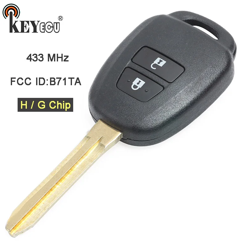 KEYECU 433MHz H / G Chip FCC ID: B71TA Replacement 2 Button Remote Key Fob for Toyota RAV4 Yaris
KEYECU 433MHz H / G Chip FCC ID: B71TA Replacement 2 Button Remote Key Fob for Toyota RAV4 Yaris
