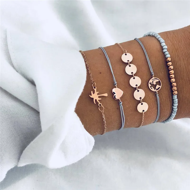 Modyle 2019 New 5 PCS/Set Fashion Heart Map Charm Bracelets Set For Women Boho Vintage Beads Bracelet Party Jewelry
Modyle 2019 New 5 PCS/Set Fashion Heart Map Charm Bracelets Set For Women Boho Vintage Beads Bracelet Party Jewelry