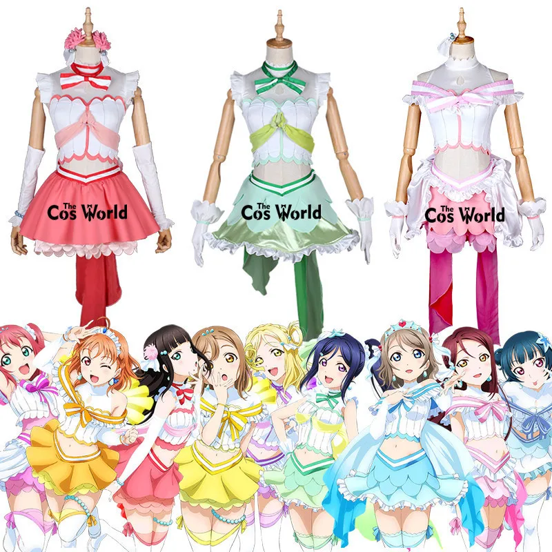 Love Live Sunshine Aqours Aquarium Fishtail 9 Characters Takami Chika Kurosawa Dia Ruby Riko Dress Uniform Cosplay Costumes
Love Live Sunshine Aqours Aquarium Fishtail 9 Characters Takami Chika Kurosawa Dia Ruby Riko Dress Uniform Cosplay Costumes