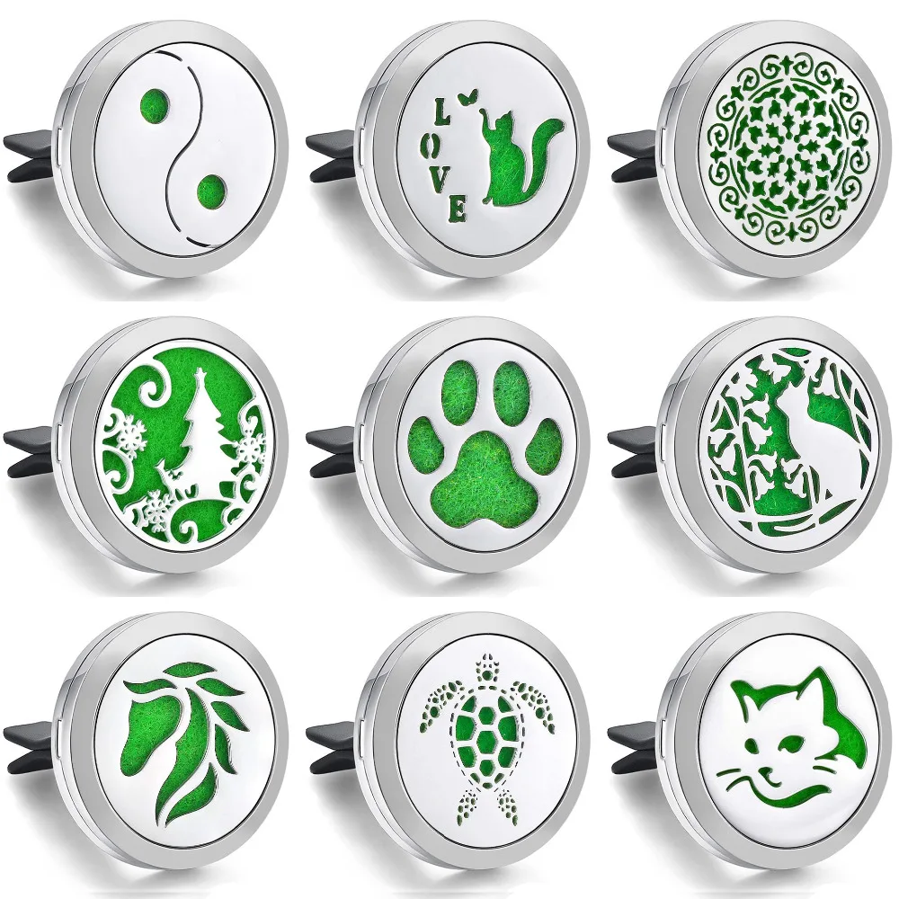 30mm Silver Color 316L Stainless Steel Magnetic Essential Oil Car Diffuser Locket Vent Clip Random Send Oil Pads as Gift
30mm Silver Color 316L Stainless Steel Magnetic Essential Oil Car Diffuser Locket Vent Clip Random Send Oil Pads as Gift