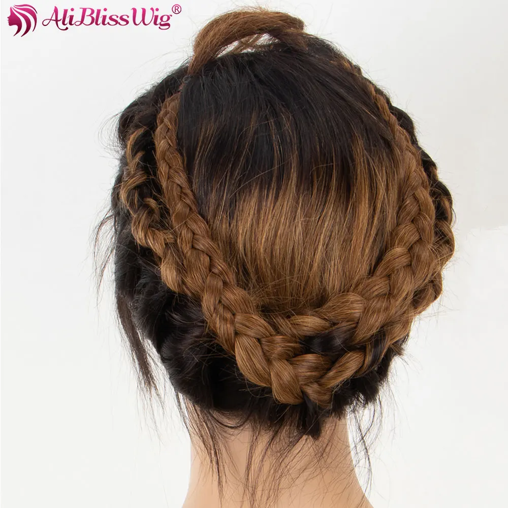 360 Lace Frontal Wig Ombre Brown Straight Lace Front Human Hair Wigs For Women Brazilian Remy Ponytail Natural Hairline (1)