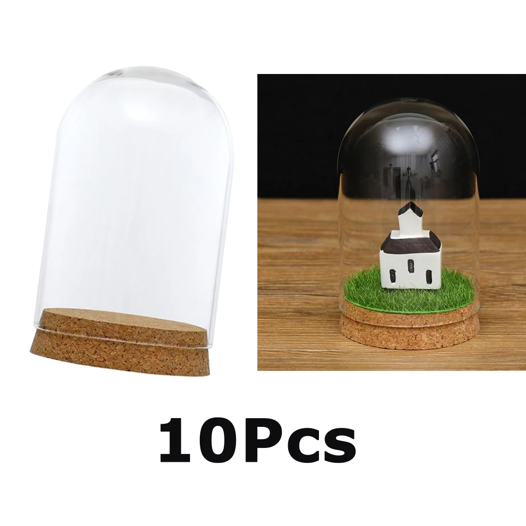 10Pcs 8x12cm Glass Dome Cover Cloche Bell Jar Terrariums with Wood Cork,Wedding Parties Decorations Miniatures Craft 10Pcs 8x12cm Glass Dome Cover Cloche Bell Jar Terrariums with Wood Cork,Wedding Parties Decorations Miniatures Craft