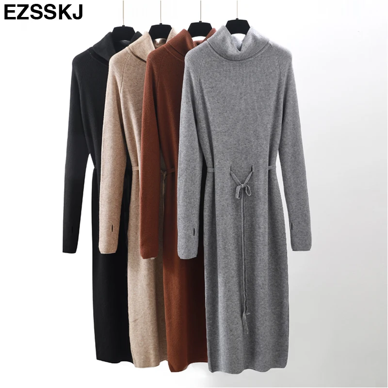Thumb Hole autumn winter Women turtleneck long Sweater dress robe Knitted Sweaters Drawstring dress Femme Lace Up loose dress
Thumb Hole autumn winter Women turtleneck long Sweater dress robe Knitted Sweaters Drawstring dress Femme Lace Up loose dress
