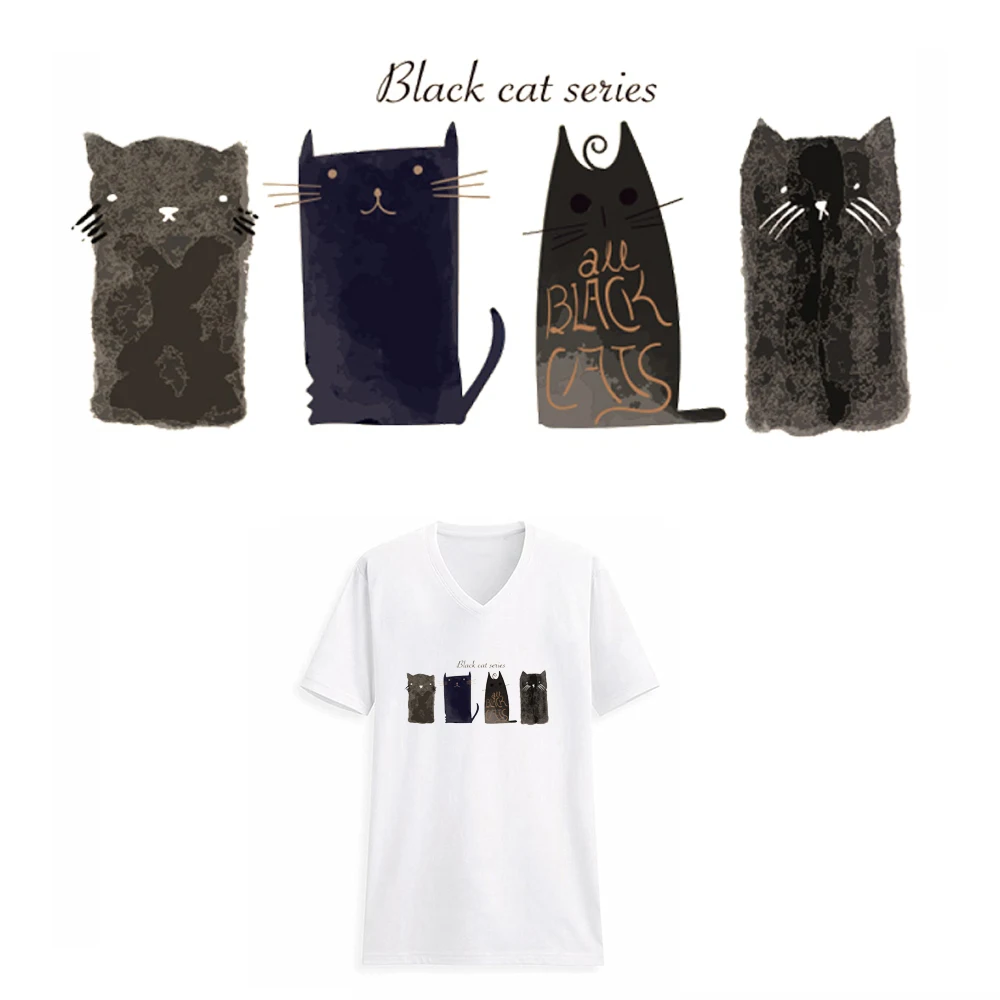 Black Cat Series Patches Sticker for Tote Washable Household Iron-on Patch Heat Transfer DIY Decoration Appliqued for Top Coat
Black Cat Series Patches Sticker for Tote Washable Household Iron-on Patch Heat Transfer DIY Decoration Appliqued for Top Coat