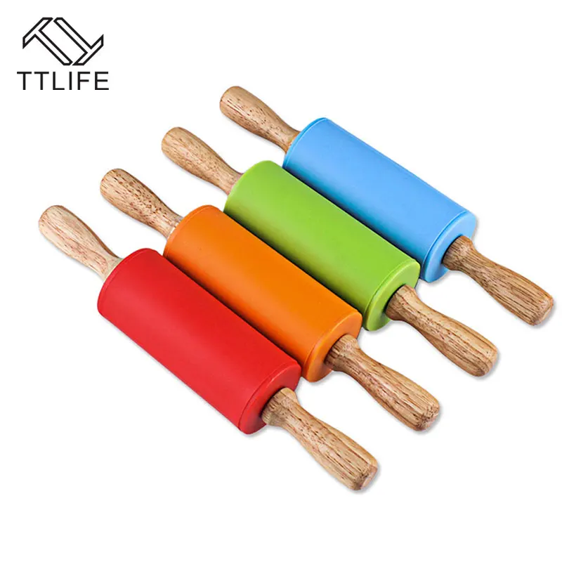TTLIFE 23cm Wooden Handle Silicone Rolling Pin Dough Pastry Roller Stick for Kids Baking Tools Kitchen Accessaries
TTLIFE 23cm Wooden Handle Silicone Rolling Pin Dough Pastry Roller Stick for Kids Baking Tools Kitchen Accessaries