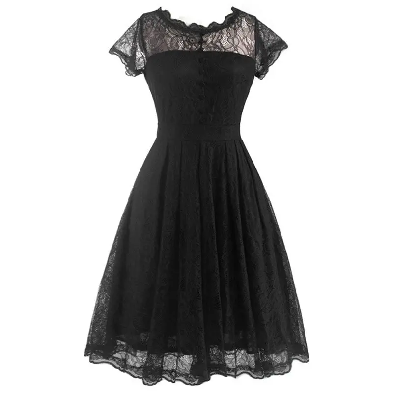 Women Sexy Party Lace Dress Elegant Evening Vintage Backless White Hook Flower Summer Black Gothic A Line Pleated Retro Dresses
Women Sexy Party Lace Dress Elegant Evening Vintage Backless White Hook Flower Summer Black Gothic A Line Pleated Retro Dresses