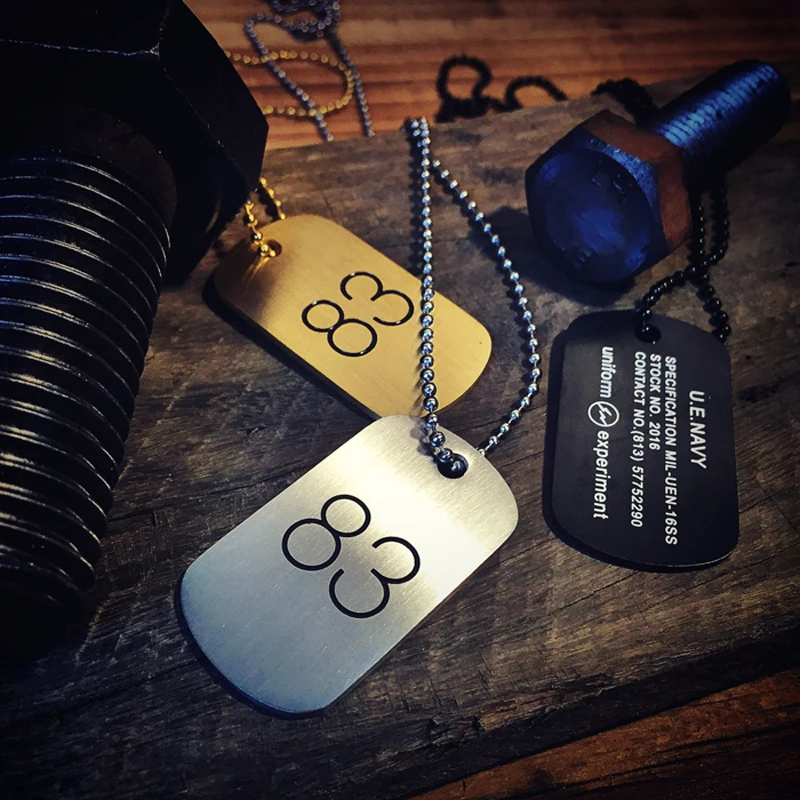 BEIER Hiphop Golden Dog Tag Necklace Pendant 83 Engraved Men's Military Titanium Steel with ball chain BP8-260
BEIER Hiphop Golden Dog Tag Necklace Pendant 83 Engraved Men's Military Titanium Steel with ball chain BP8-260