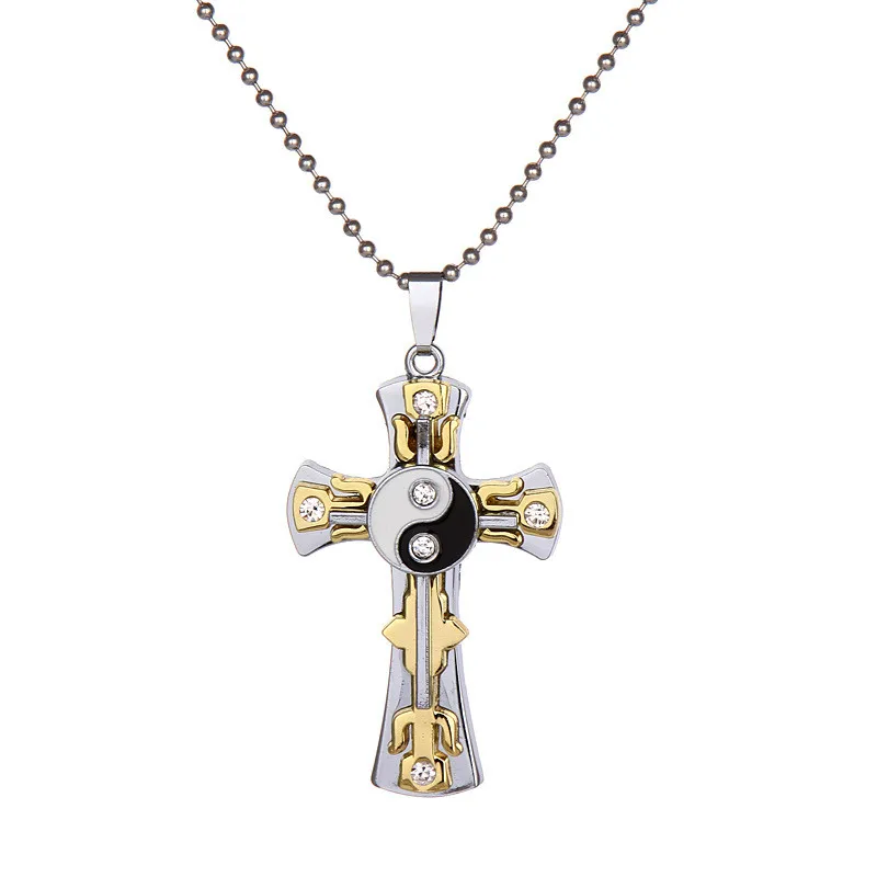 2019 New Vintage Cross Necklace Men and Women Tai Chi Gossip Cross with Crystal Pendant Necklace Yin and Yang Couple Necklace
2019 New Vintage Cross Necklace Men and Women Tai Chi Gossip Cross with Crystal Pendant Necklace Yin and Yang Couple Necklace