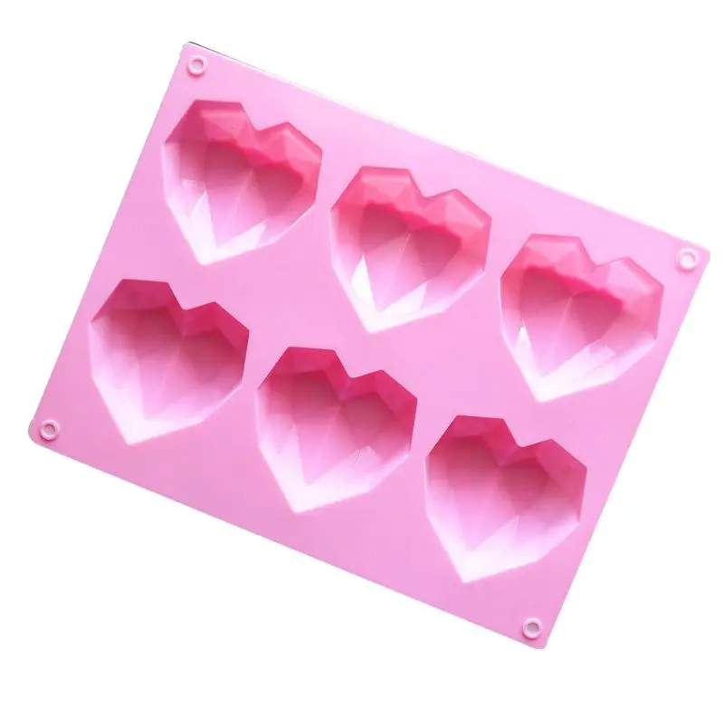6-Cavity 3D Love Heart Diamond Shaped Rectangular Silicone Mold Mousse Cake Chocolate Soap Pudding Mould Handmade Baking
6-Cavity 3D Love Heart Diamond Shaped Rectangular Silicone Mold Mousse Cake Chocolate Soap Pudding Mould Handmade Baking