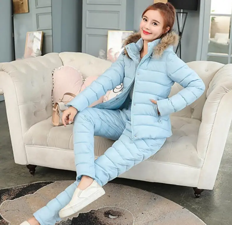 2018 Women Winter Down Cotton Jacket Suit Female Fashion Hooded Fur Collar Warm Two piece Set Slim Outerwear Pants Coat q273
2018 Women Winter Down Cotton Jacket Suit Female Fashion Hooded Fur Collar Warm Two piece Set Slim Outerwear Pants Coat q273
