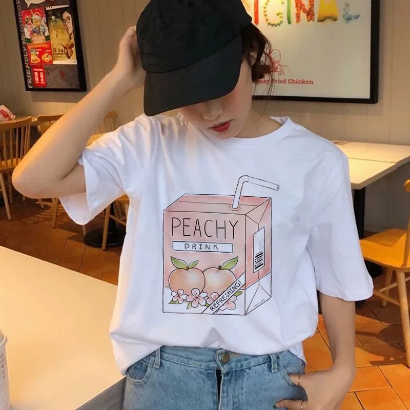Peach Juice t shirt Japanses T-Shirt Women ulzzang Grunge Girls 90s Top Aesthetic tshirt Tee Tumblr Kawaii harajuku Summer
Peach Juice t shirt Japanses T-Shirt Women ulzzang Grunge Girls 90s Top Aesthetic tshirt Tee Tumblr Kawaii harajuku Summer