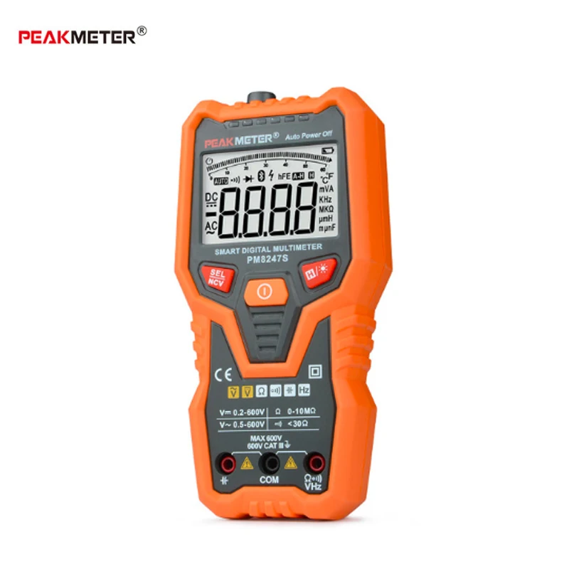 Цифровой мультиметр PEAKMETER PM8247S, профессиональный вольтметр с автоматическим диапазоном, 600 В, тестер с подсветкой и бесконтактным индикатором напряжения
Цифровой мультиметр PEAKMETER PM8247S, профессиональный вольтметр с автоматическим диапазоном, 600 В, тестер с подсветкой и бесконтактным индикатором напряжения