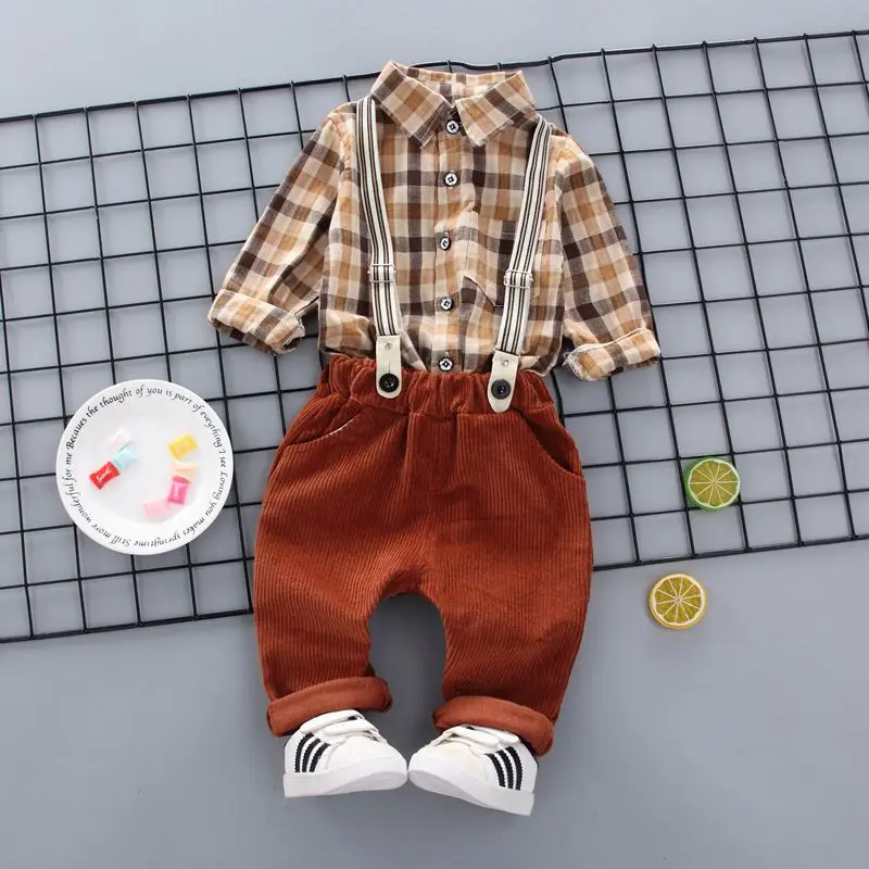 Baby Boy Clothes Cotton Long Sleeve Plaid Pattern Soft Shirt Tops+Long Strap Pant Trousers Toddler Outfits
Baby Boy Clothes Cotton Long Sleeve Plaid Pattern Soft Shirt Tops+Long Strap Pant Trousers Toddler Outfits