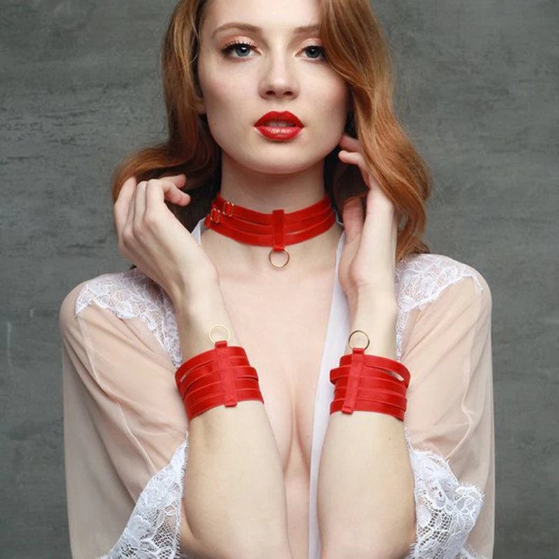 Red Elastic Bracelet O-ring Polyester Harnes Necklace Harness Bracelet Set Erotic Body Harness Foot Harness Valentine's Day gift
Red Elastic Bracelet O-ring Polyester Harnes Necklace Harness Bracelet Set Erotic Body Harness Foot Harness Valentine's Day gift